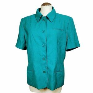 Morton Bernard Short Sleeve Padded Shoulder Blazer 16